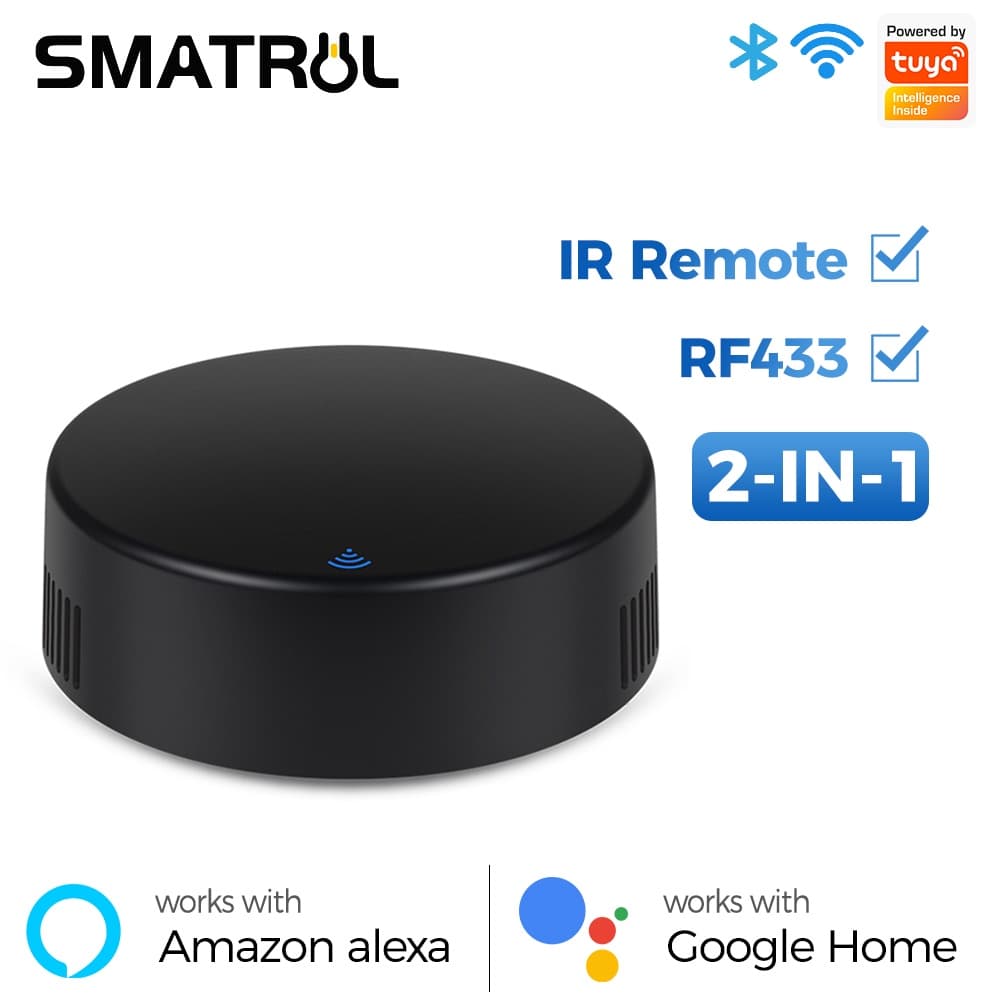 SMATRUL Tuya WiFi Inteligente RF433Mhz IR Controle Remoto Para Ar Condicionado TV Cortina Rolo Obturador De Voz App Vida Alexa Inicial Do Google Yandex Alice