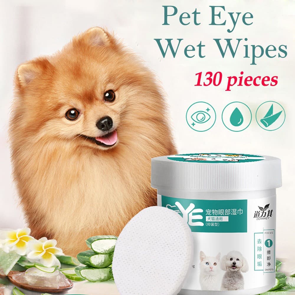 130PCS/Set Pet Eye Wipes Cat Tear Removedor De Manchas De Lágrima De Cão Limpeza Suave