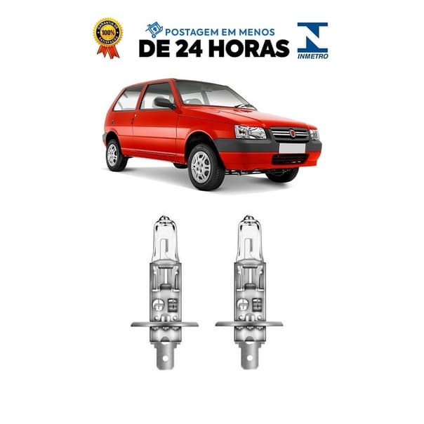 Par Lampada Farol de Milha Fiat Uno 2005 2006 2007 2008 2009 2010 2011 2012 2013 2014 H1