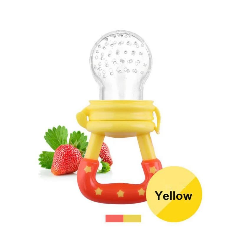 Chupeta Alimentadora Porta Frutas de Silicone Bebê Amarela