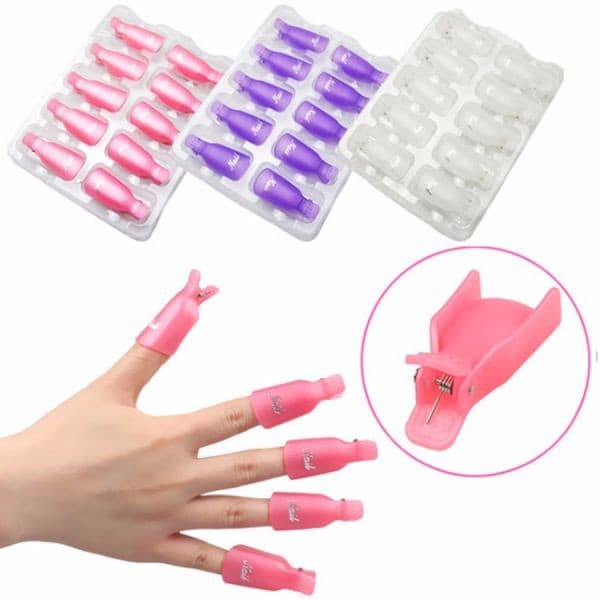 SQ6088 - Kit 10 Dedeira de Silicone Remoção de Alongamento de Unhas Cores Aleatórias