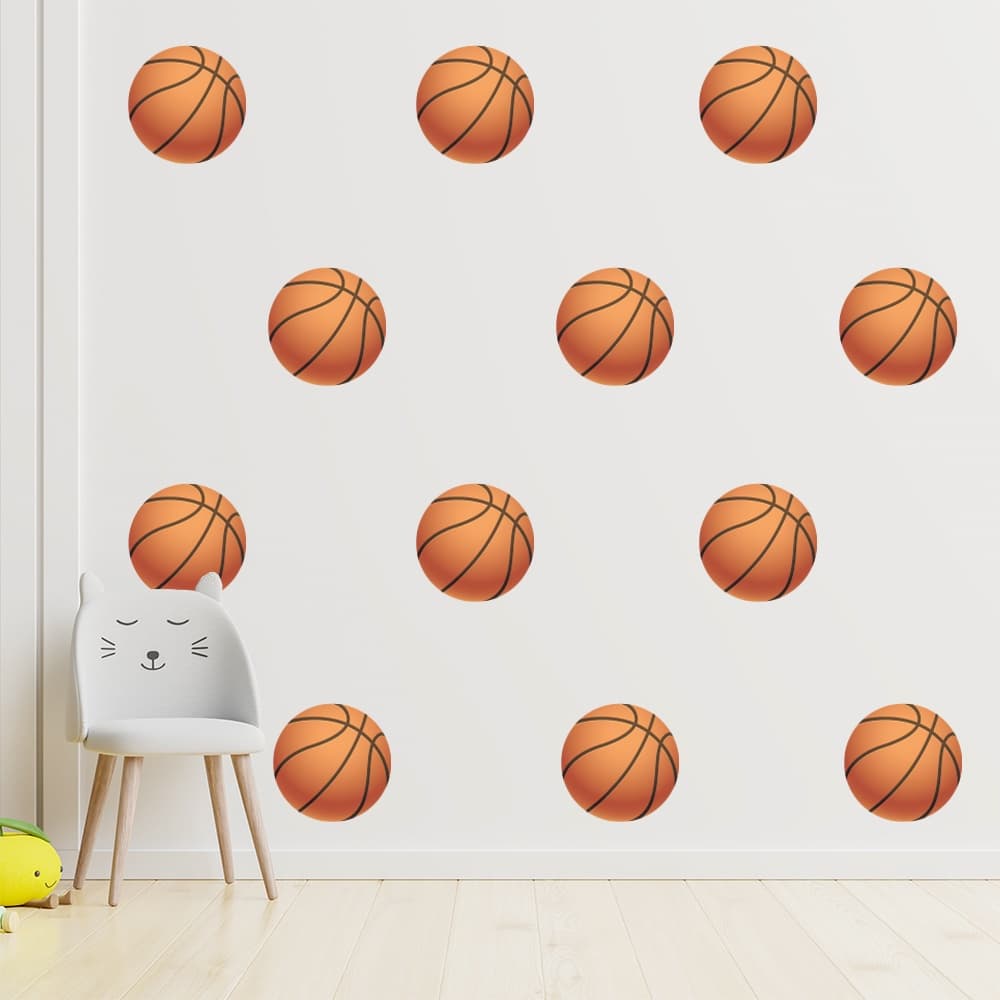 Adesivo de Parede Infantil Bola de Basquete Quarto Criança - 084ir