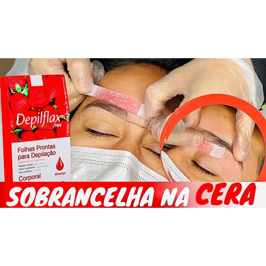 Cera Para Sobrancelhas Depilflax 20 Folhas Morango Corporal