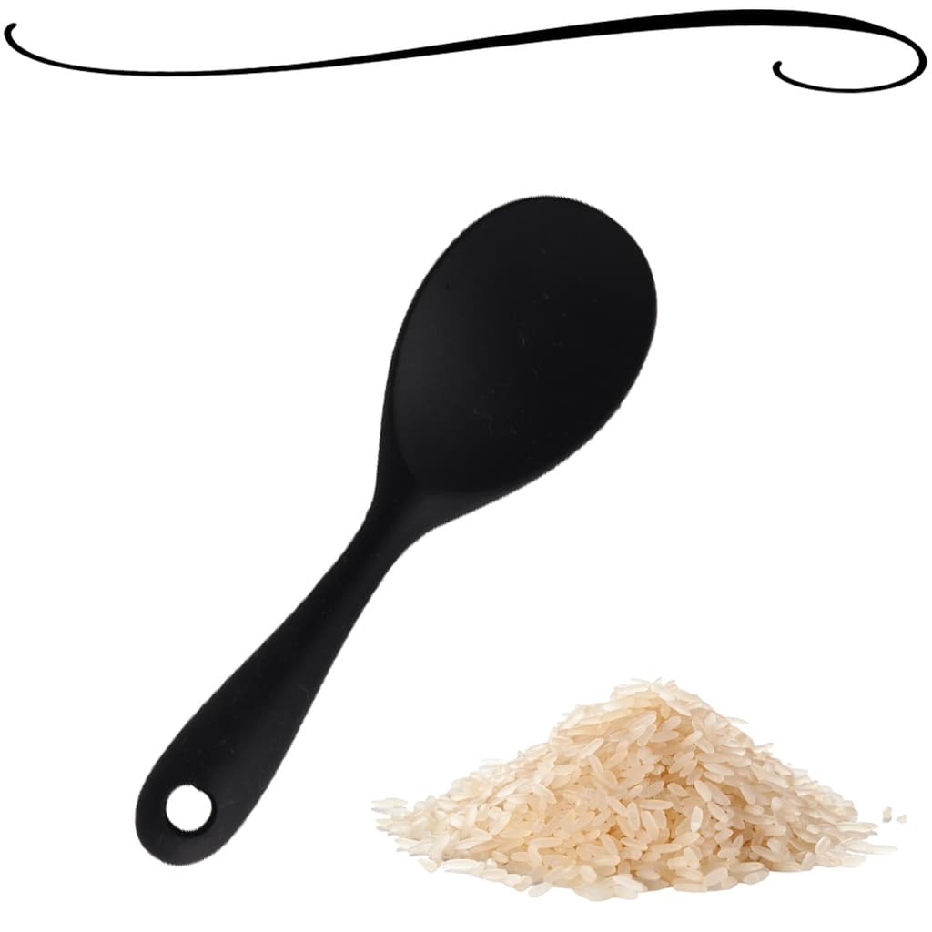 Colher Para Servir De Silicone Utensilio Cozinha Multiuso Preto Livre de Bpa Não Risca 22,5cm