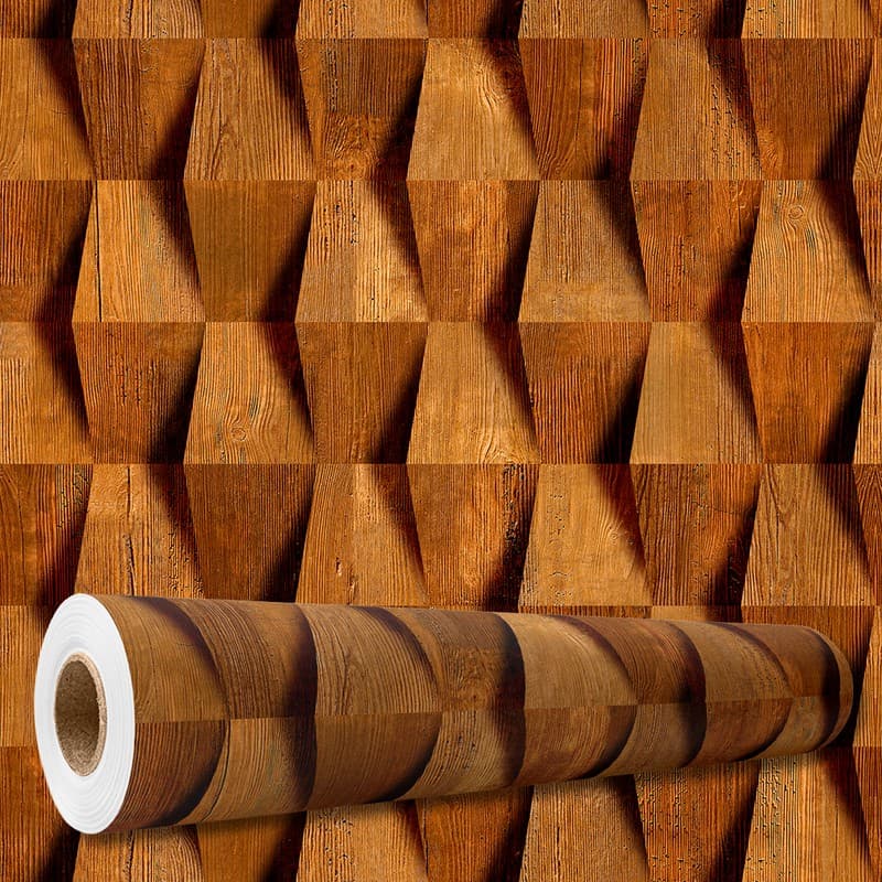 Papel De Parede Auto Adesivo Lavável Madeira Trabalhada Escritório Quarto Sala Decoração 3 Metros