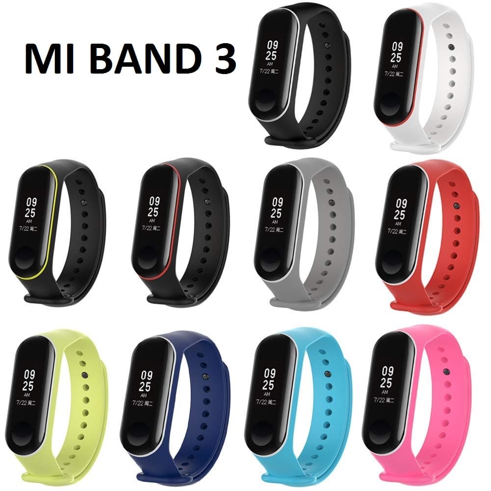 Pulseiras De Silicone Colorida compatíveis Mi Band 3 / Mi Band 4