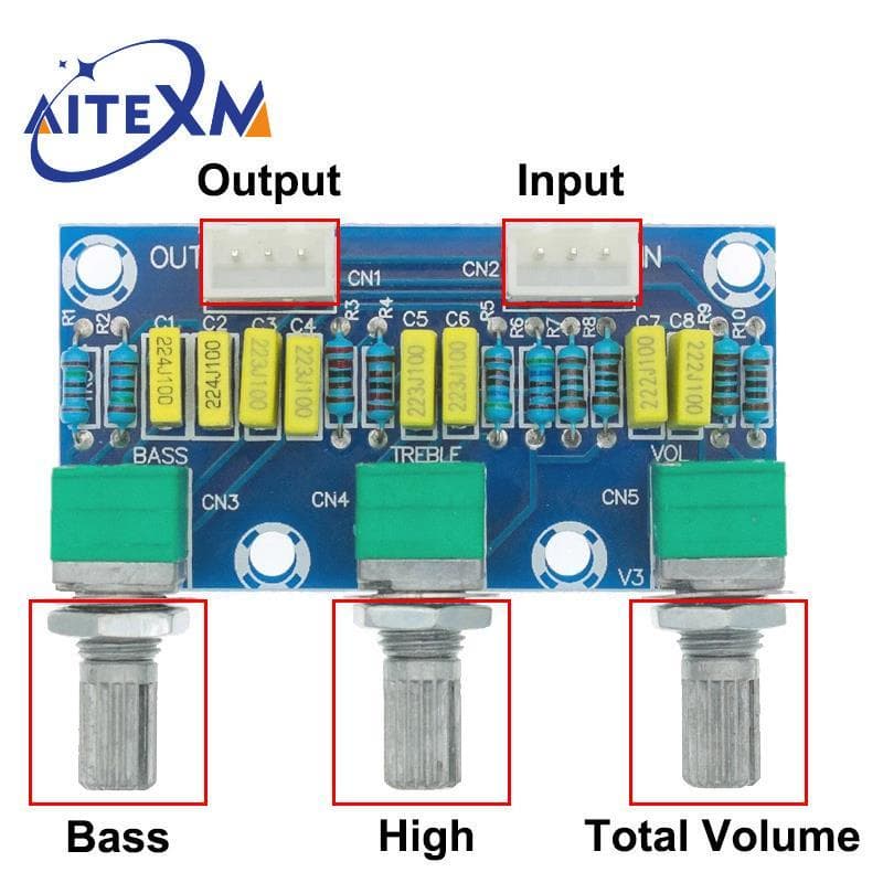 XH-M802 Placa Amplificadora De Alta E Baixa Tensão/Mixer/Controle De Volume/Subwoofer/Ajuste PCB