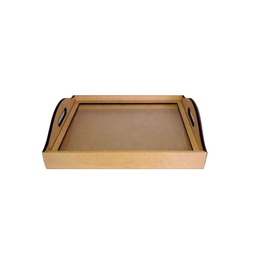 Cesto Bandeja Em Mdf Com Vidro Ps542