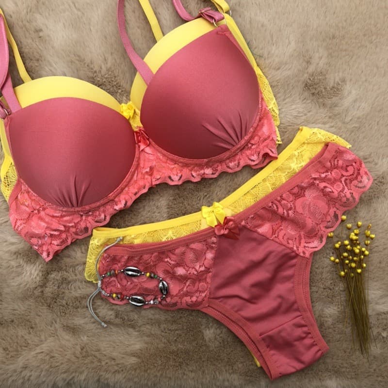 10 conjunto calcinha e sutiã com bojo Confortavel + Brinde
