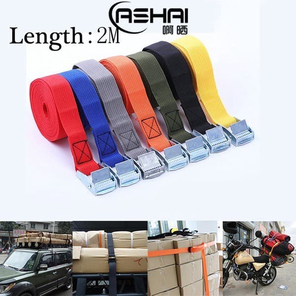 ASHAI Max 6M Fivela Cinto De Amarração Correias De Carga Para Carro Motocicleta Bicicleta Com De Metal Corda De Reboque