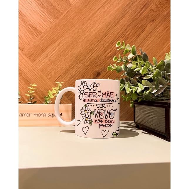 Caneca/Xícara de Porcelana Dia Dos Avós
