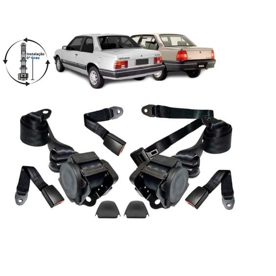 Kit Cinto de Segurança Traseiro 3 Pontos Retrátil Completo CHEVROLET MONZA
