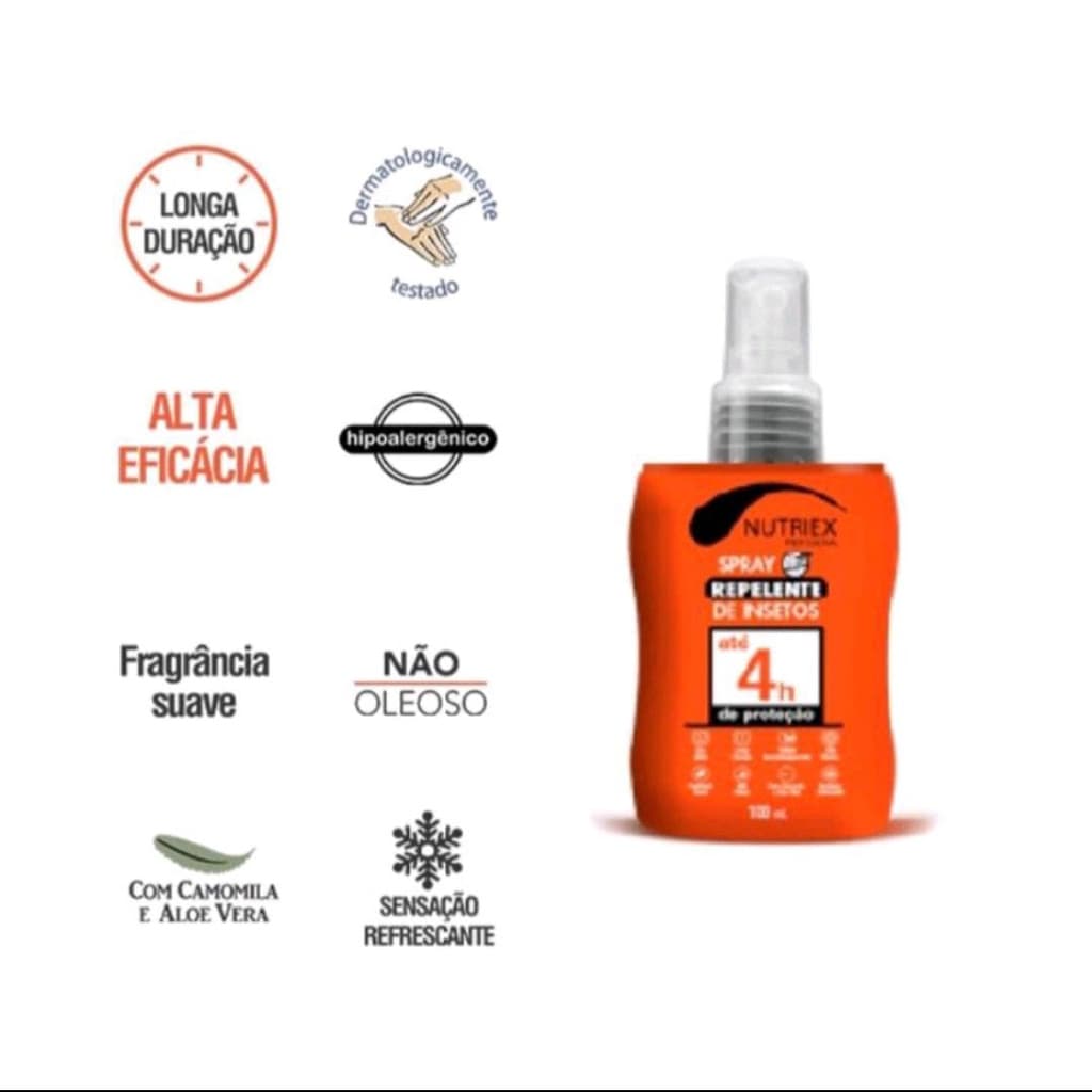 Repelente Spray de longa Duração (4 horas) 100 ml - Nutriex.