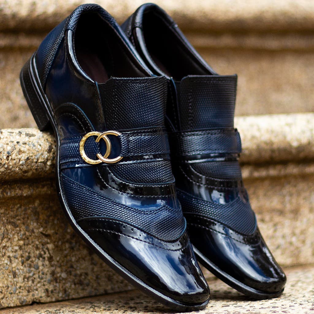 Sapato Social Masculino Azul Ou Preto De Luxo Leoppé Confort Modelo 15000