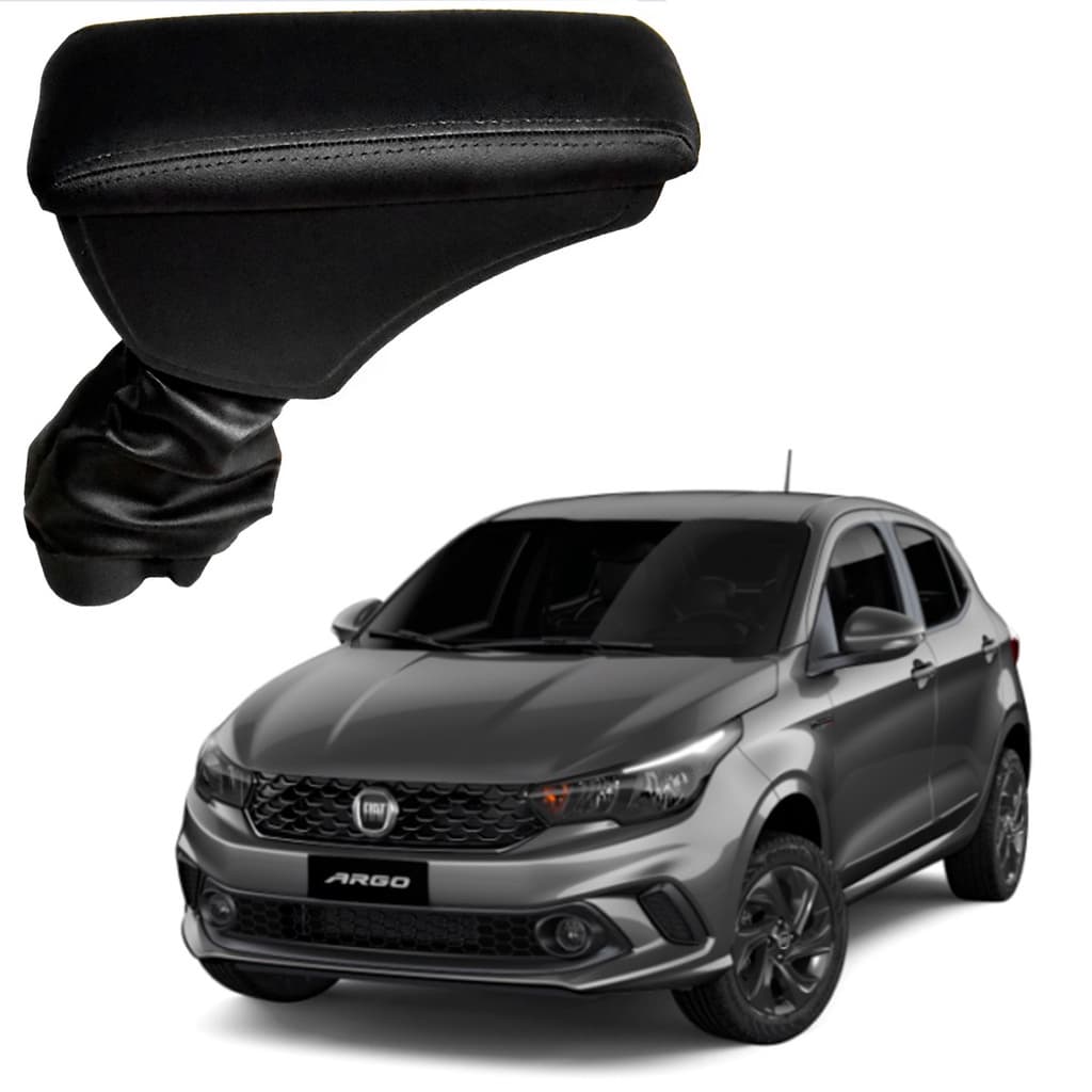 Acessório Automotivo Encosto Apoiador De Braço Fiat Argo 2017 - 2022 Modelo Grafite Cinza e Preto Artefactum