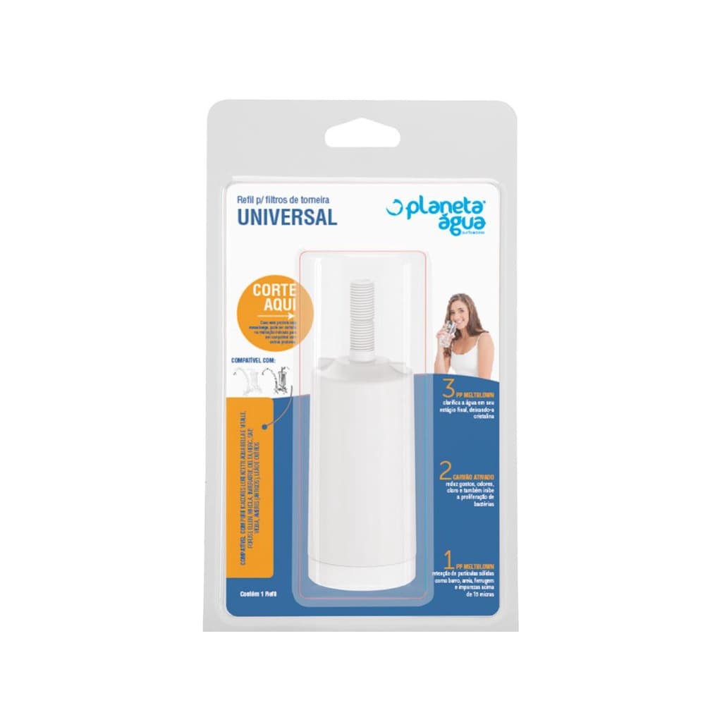 Refil Filtro Torneira Universal Rosca Longa Compatível para Ellen, Leão, Imperatriz, Delta e Herc