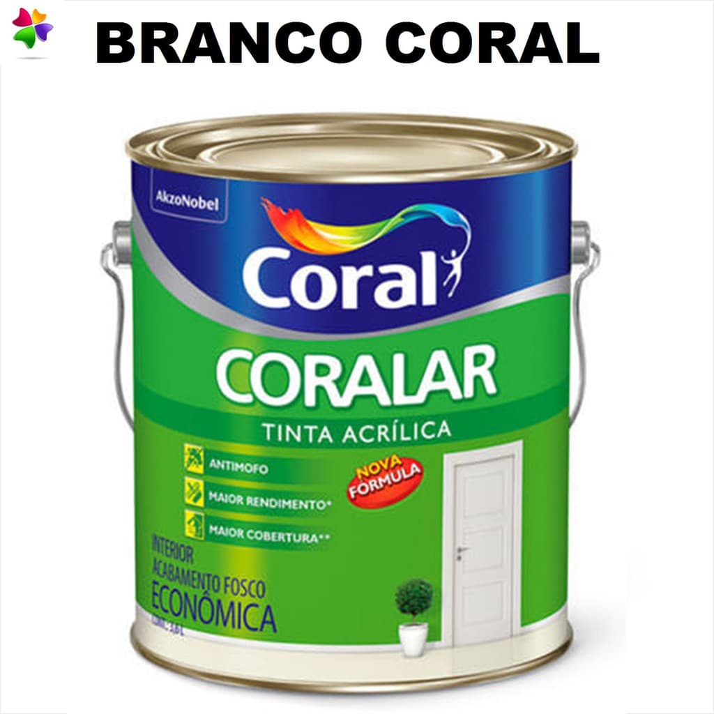 Tinta Branca Coral Anti Mofo Acrílica Parede Coralar 3.6lt