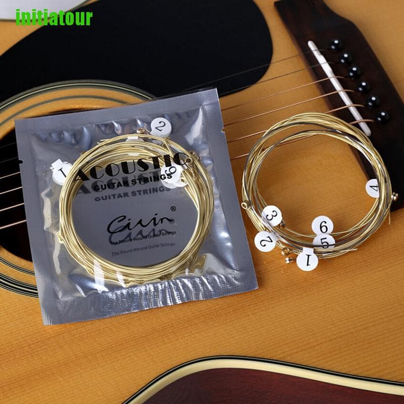 6pçs Corda De Violão Acústico De Bronze Com Cordas De Aço Hexagonal Para Guitarra