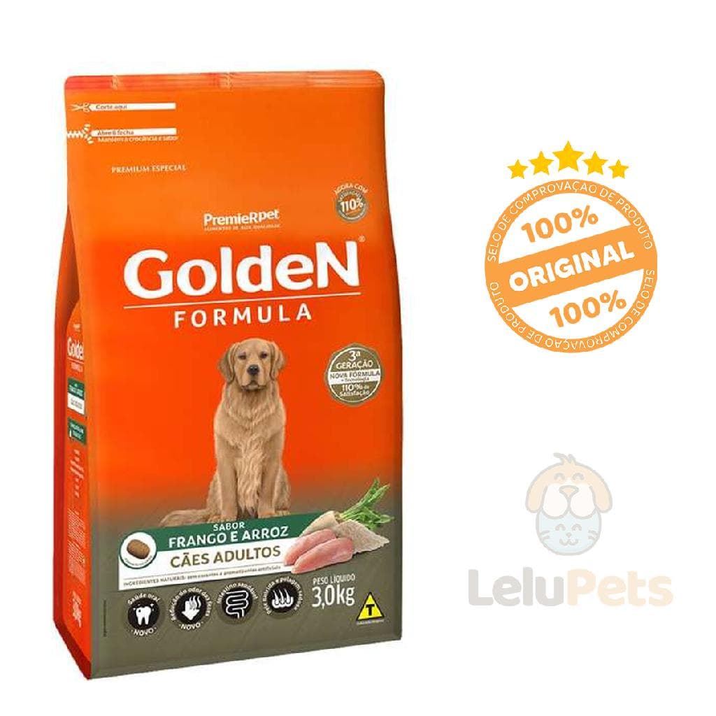 Ração Premier GoldeN Cães Adultos Frango e Arroz 3Kg