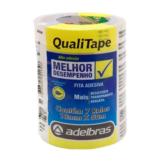 Fita Para Empacotamento Qualitape 18mmx50m. Transparen C/07