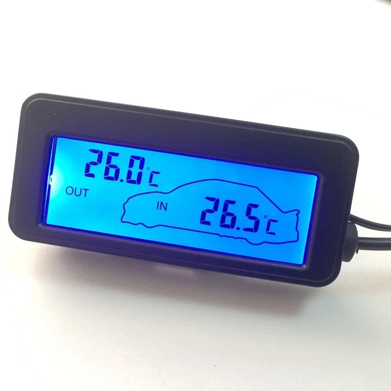mini Termômetro Para Carro 12v Retroiluminação digital LCD Interno E Externo