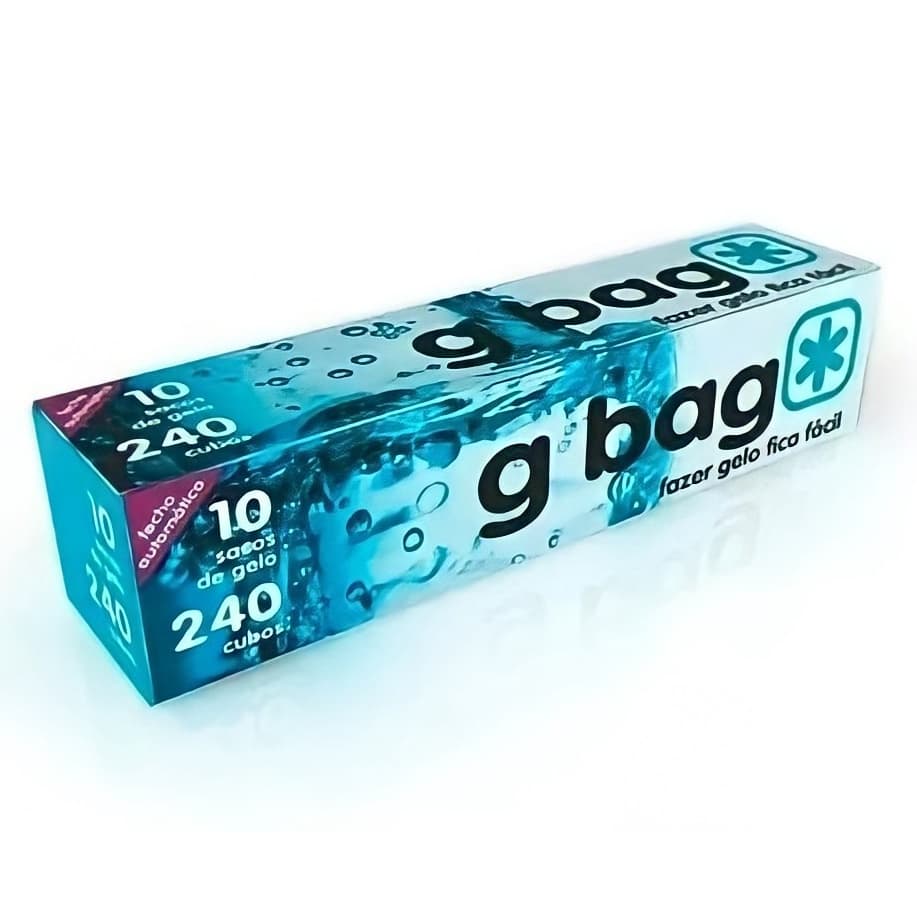 Saco Para Gelo Descartável Rápido e Fácil G Bag - Contém 10 Sacos / 240 Cubos ao Todo