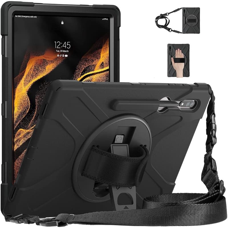 Capa Resistente Com Alça De Ombro Giratória Para Samsung Galaxy Tab S11 Ultra/S10 S9 S8 Lite FE + S8 S7/A11 A9 A8/S6
