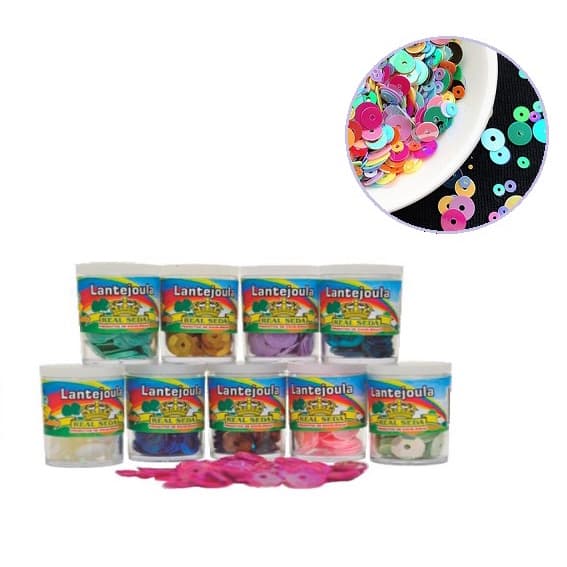 Kit Com 12 Potinhos De Lantejoula Miçanga Metalizada Para Artesanato Decoração Escola