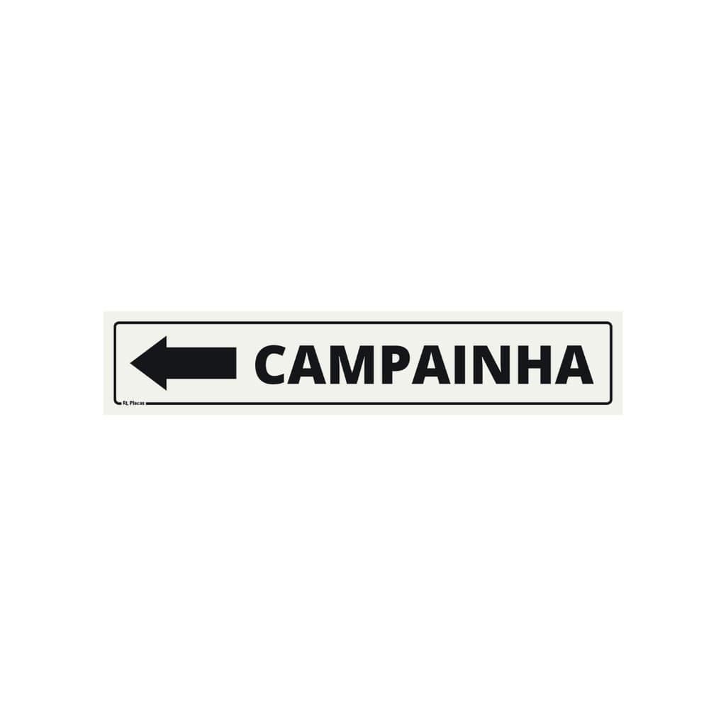 Placa de Sinalização  Campainha Seta Esquerda - 25x05
