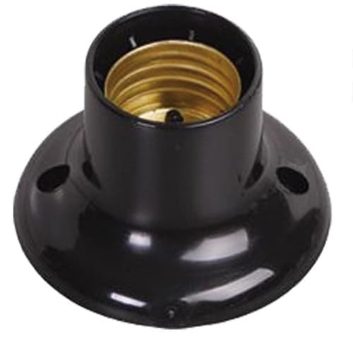 Porta Lampada E27 Fixo Teto / Parede Preto ILUMI Cod.774