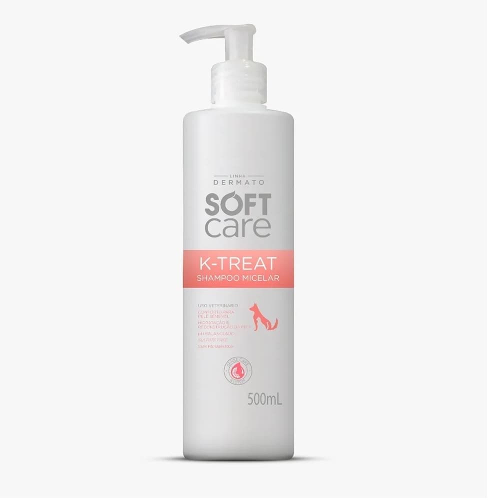 Shampoo Micelar  Soft Care k Treat Para Cães e Gatos 500 ML
