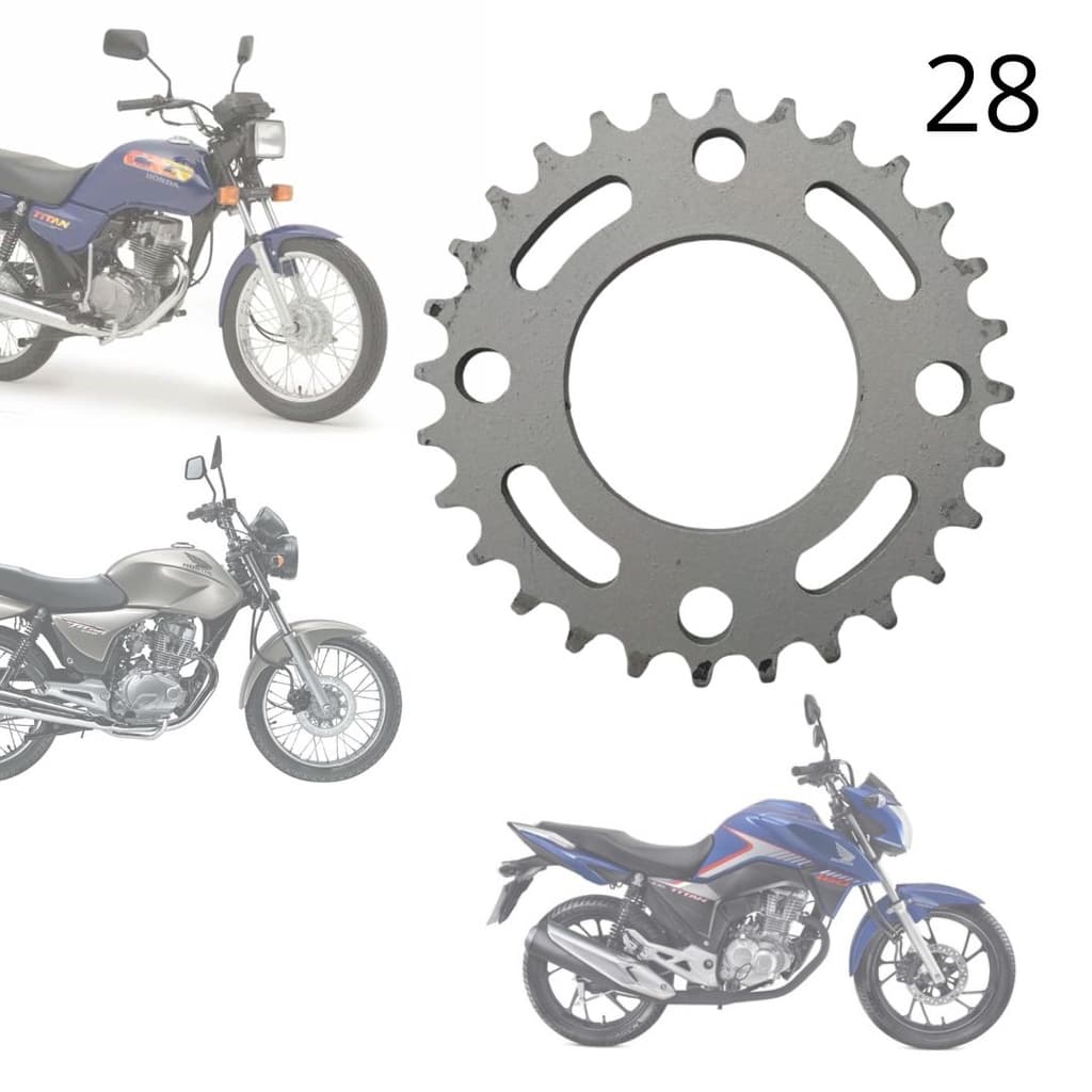 Coroa Avulsa 28 - 29 - 35 dentes Titan 150 Fan 150 Titan 160 Fan 160 Aço 1045 - Passo 428