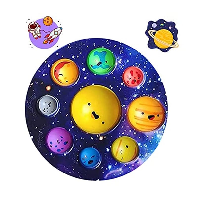 Pop-It Planeta Simples Dimple Fidget Brinquedos Espaço Astronomy Alívio Do Estresse Para Adultos Crianças Favores Do Partido Presente De Aniversário