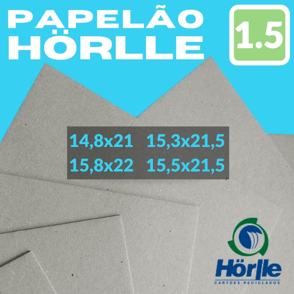Papelão Holler 1.5mm c/ 40 Unid (Cartão Cinza H35 Hörlle) 1,5 1.5 1,5mm