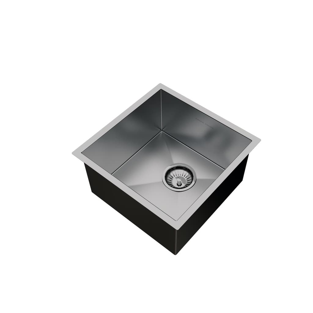 Cuba Inox Quadrada Gourmet Com Válvula 350 X 350 Calha Úmida