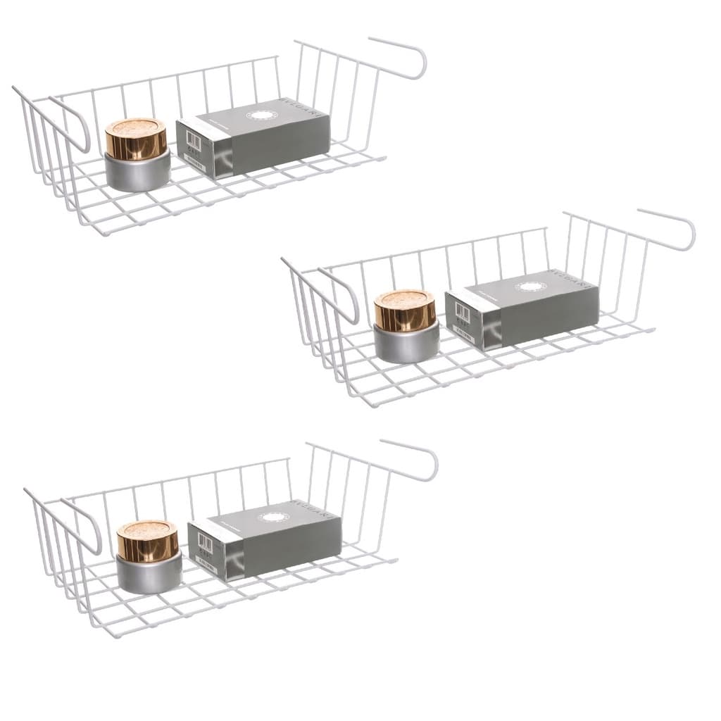 Kit 03 Unidades Gavetex Grande Organizador De Armário Prateleira Metaltru Cesto Supenso Gaveta