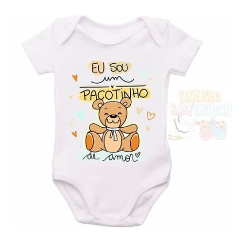 Roupa Body Bebê Personalizado Eu Sou Pacotinho De Amor