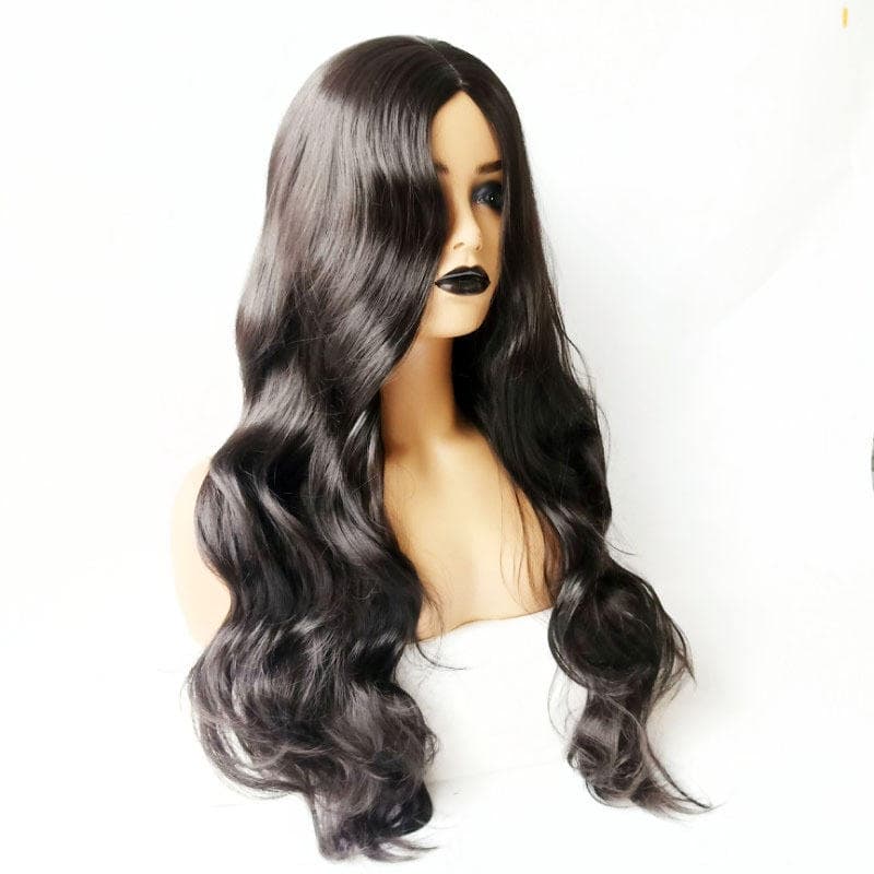 Peruca Lisa Ondulada Preto Natural Orgânica Premium 70cm Pode Pranchar