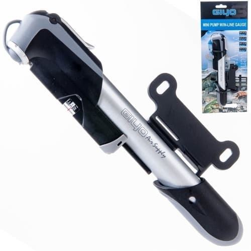 BOMBA BIKE MINI GIYO GP-61A TELESCÓPICA MANÔMETRO ALUMÍNIO