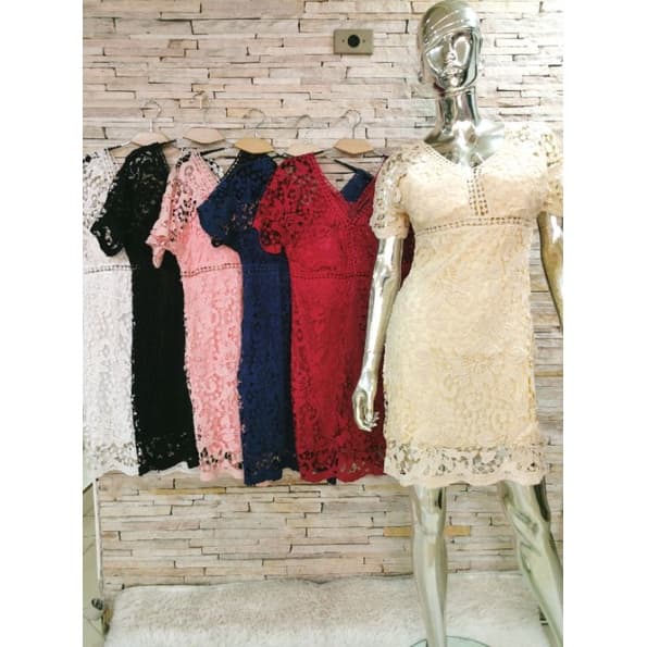 Vestido Moda Femininas Lisa De Renda Com Ziper Com Bojo Zf3006