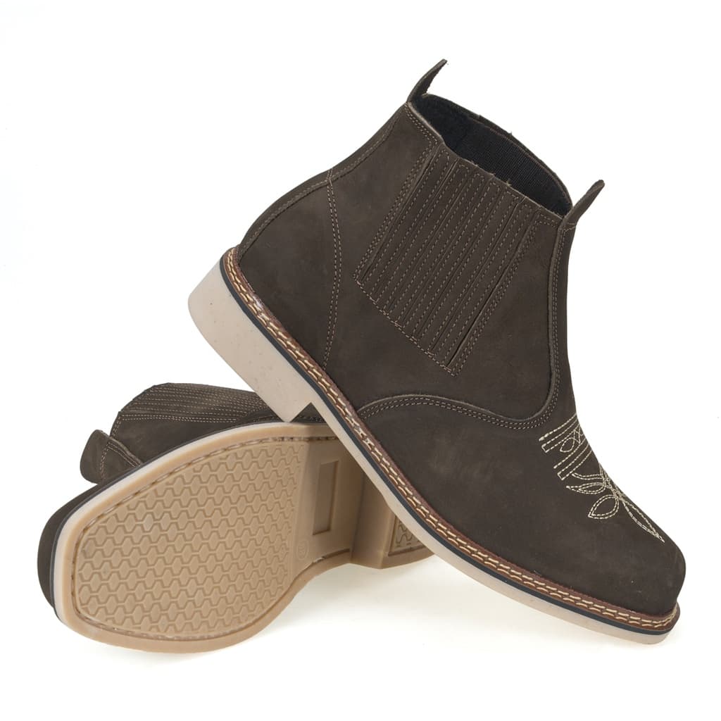 Botina Masculina Butina Country Para Trabalho e Lida, Bota Botina Reforçada 100% Couro Legitmo