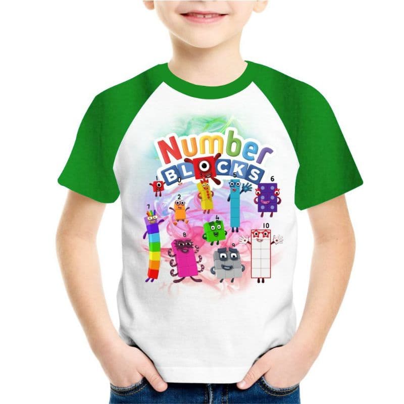 Camiseta Infantil Numberblocks camisetas números blocos desenho Numberblocks camiseta unissex
