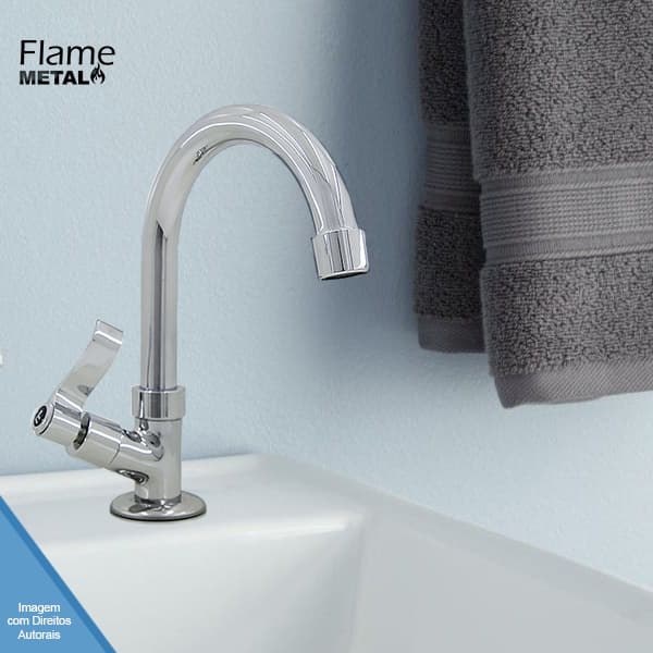 Torneira BANHEIRO e LAVATÓRIO Fabricada em Metal com Tubo INOX Alta Vazão de Água