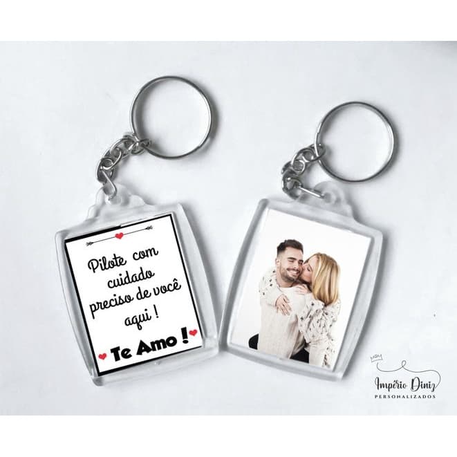 Chaveiro Personalizado com foto frente e verso 3x4 acrilico