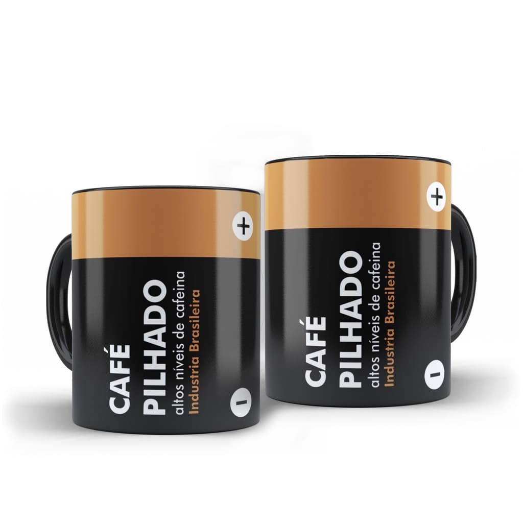 Caneca Divertida Café Pilhado - Presente - Decoração.