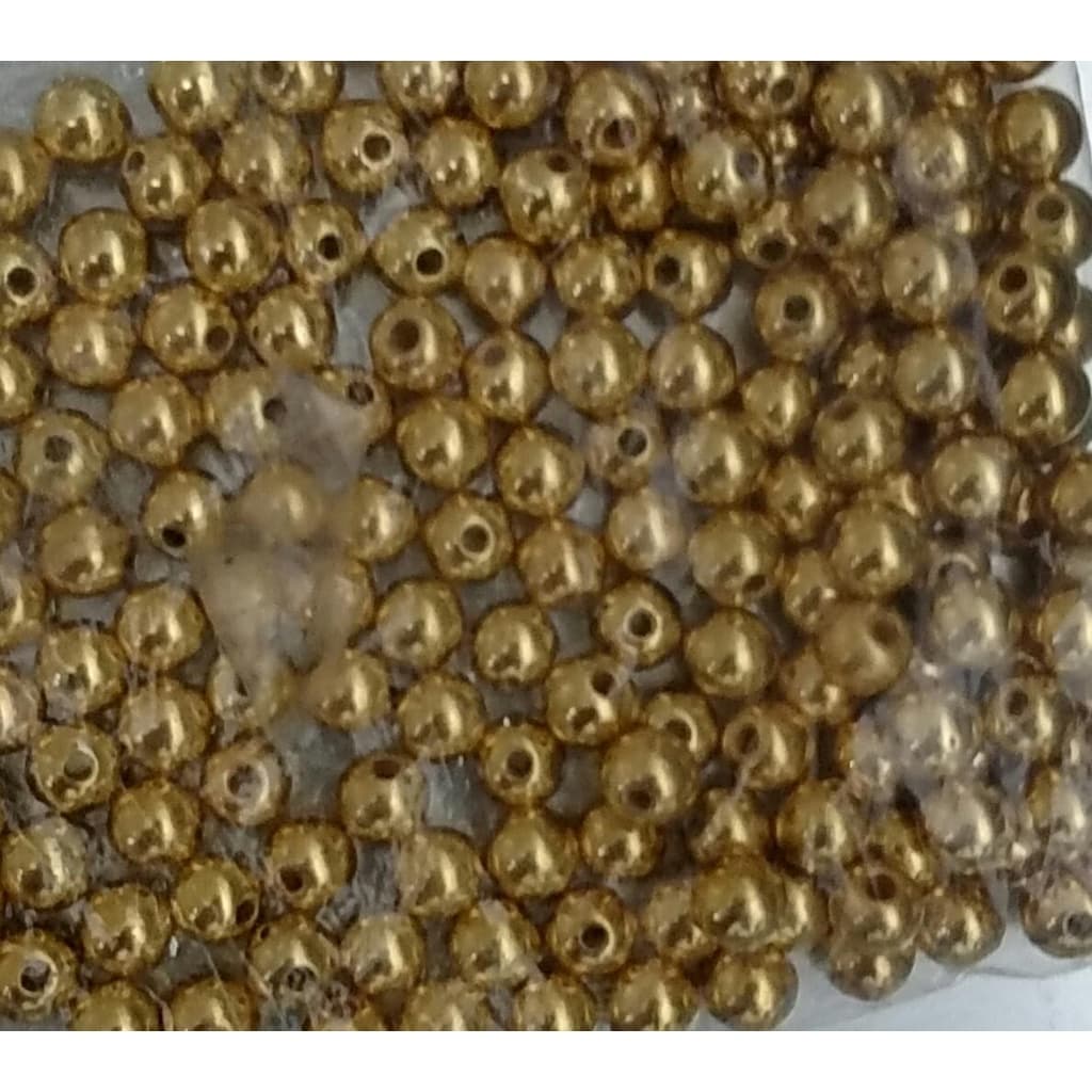 25 Pérolas ABS com furo 8mm Dourada