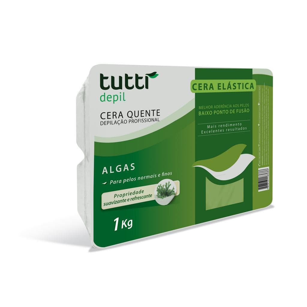 Cera Quente Elástica Depilatória Algas 1kg Tutti Depil