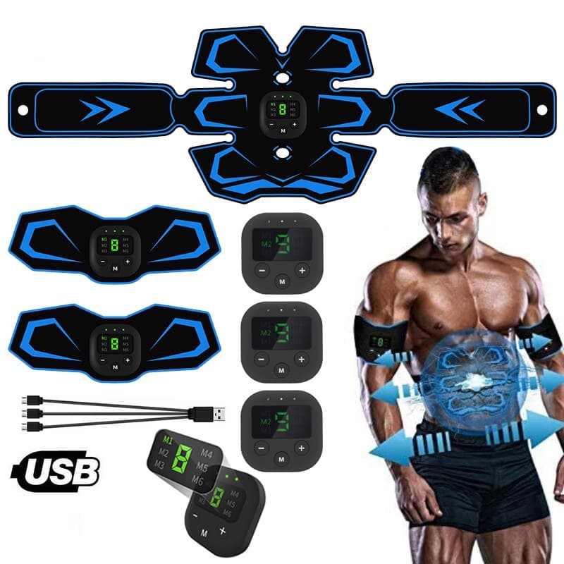 Electric Abdominal Muscle Stimulator EMS Trainer Belt Rechargeable Body Muscle Training Stimulator Gear Fitness