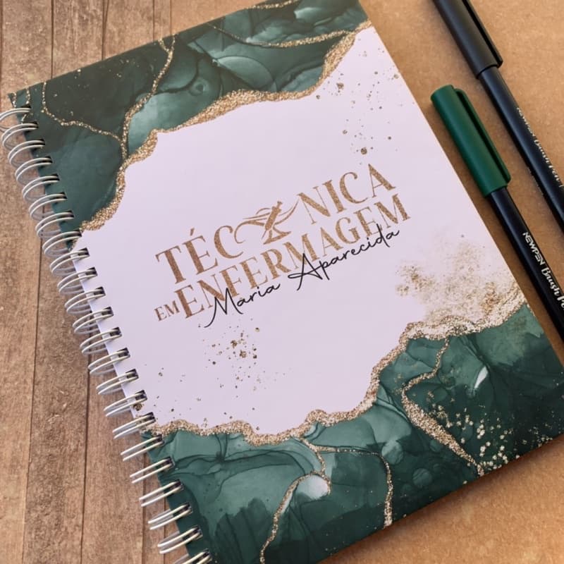 Caderno técnica em enfermagem pautado personalizado com nome - Caderneta  enfermagem faculdade