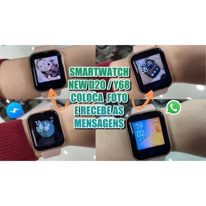 Smartwatc d20 D20s y68 relógio inteligente macaron bluetooth 5.0